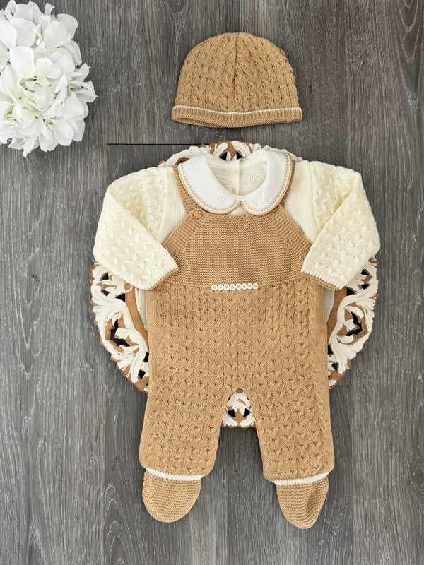 The Windsor Knit Set in Ochre and Ivory