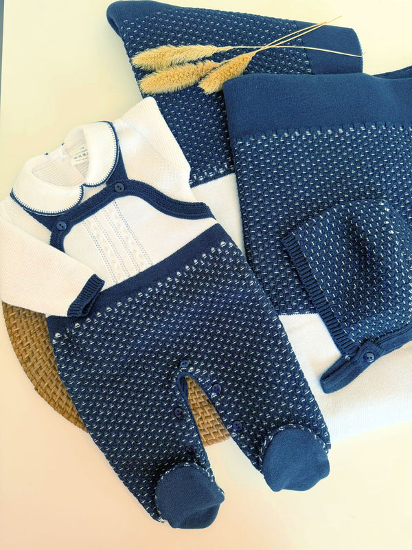 Luxe Knit Dots Bundle - Navy Blue