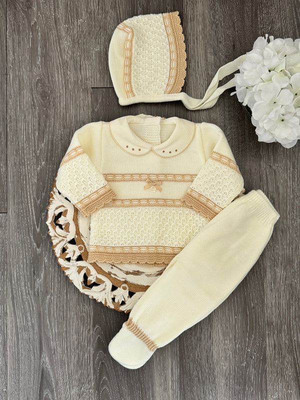 Knit Clouds Baby Set in Ivory