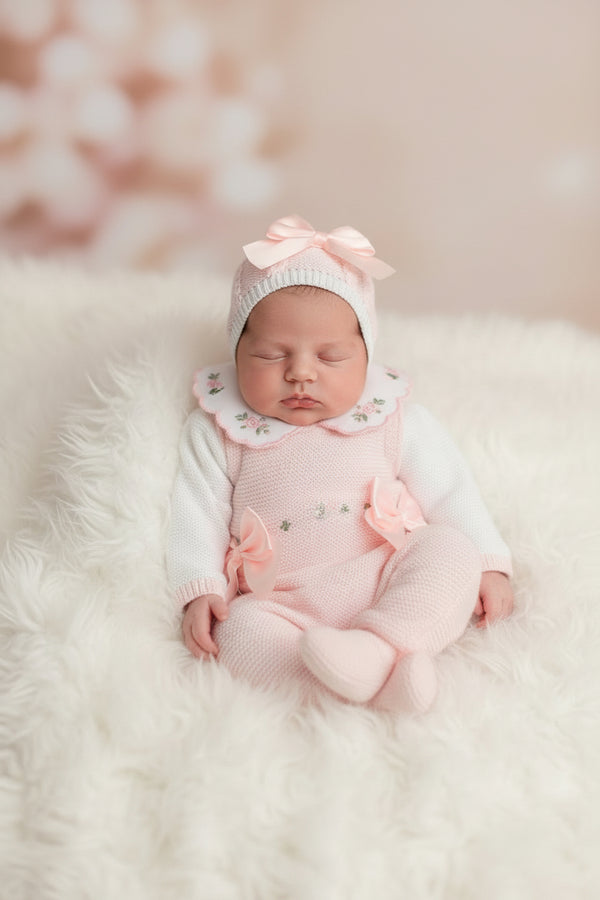 Gardenias Knit Romper in Pink