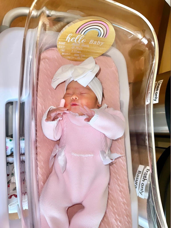 Double Bow Cable Knit Suspenders Style With Ruffle Collar Baby Knitted Romper in Pink and White