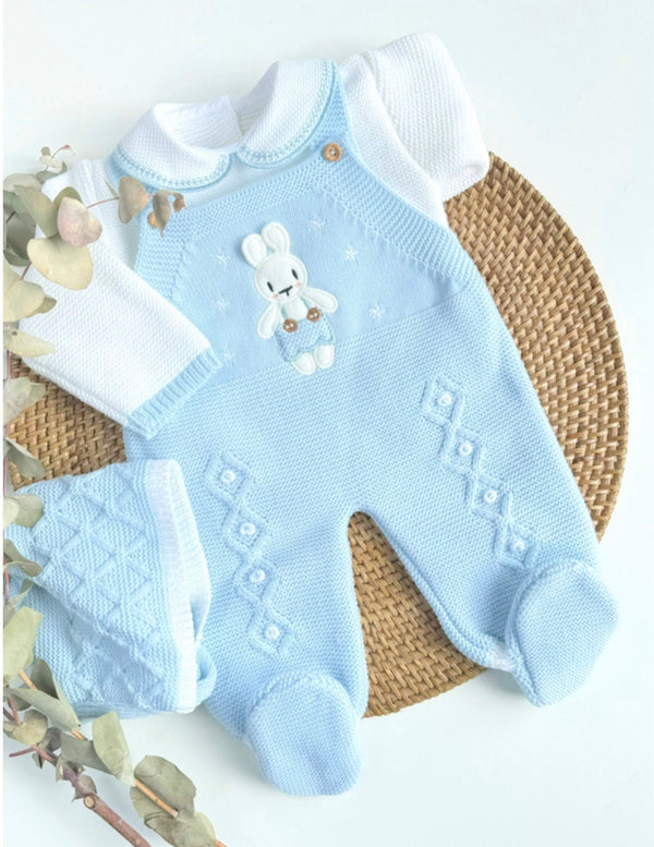 Star Bunny Romper Knit Set